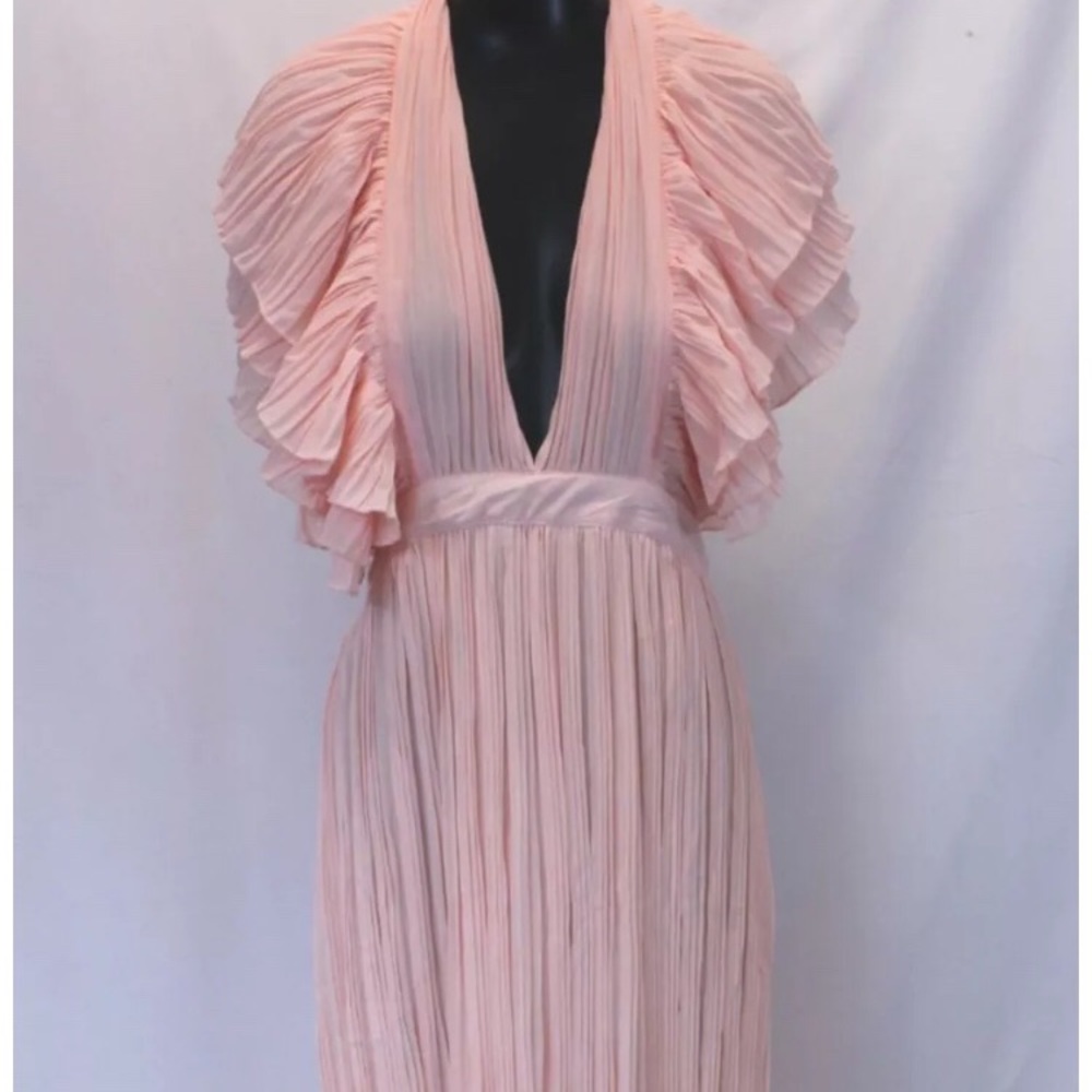 Nasty Gal Peach Pleated Gown